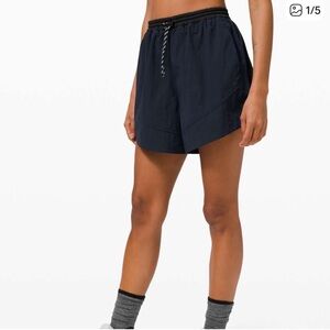 lululemon Navy Blue/Black Drawstring Shorts